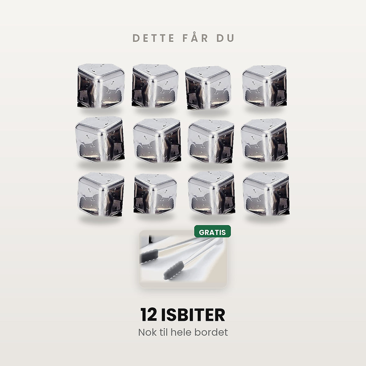12 isbiter med gratis klype