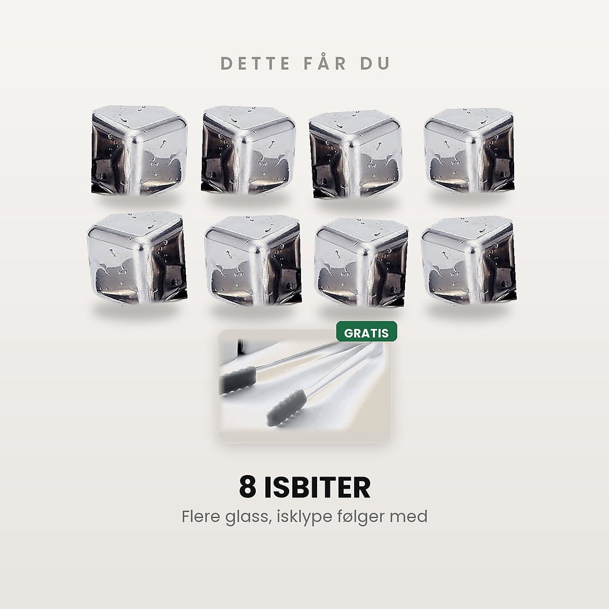 8 isbiter med gratis klype